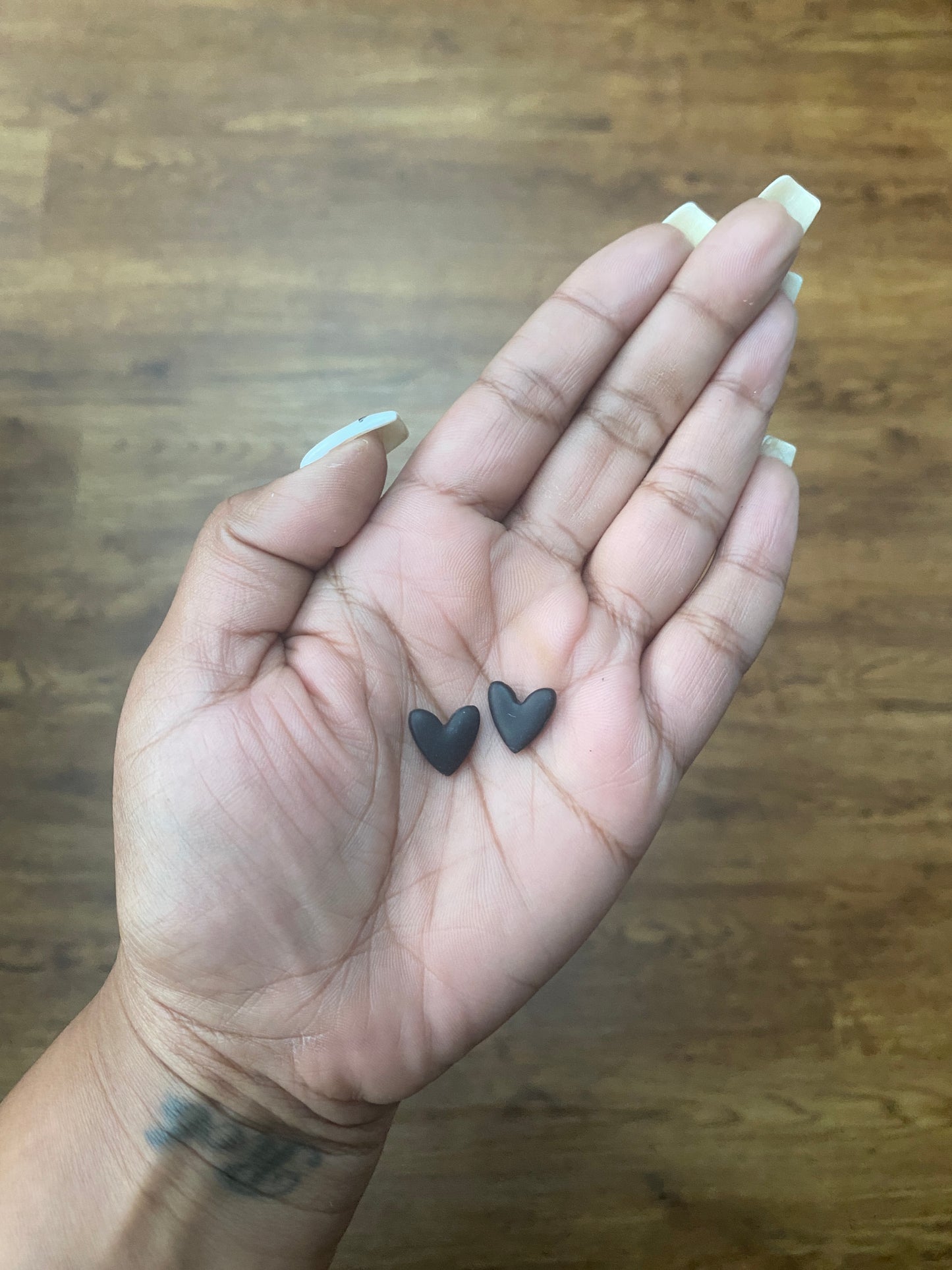 LOVE STUDS ~ BLACK EARRINGS