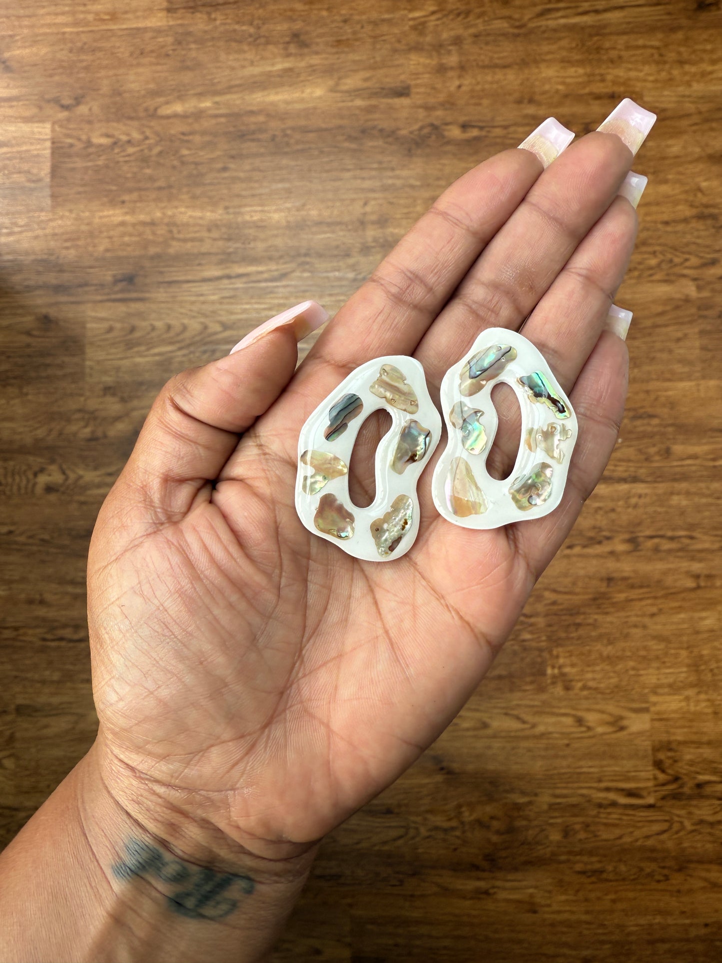 MERMAID WAVES ~ WHITE EARRINGS