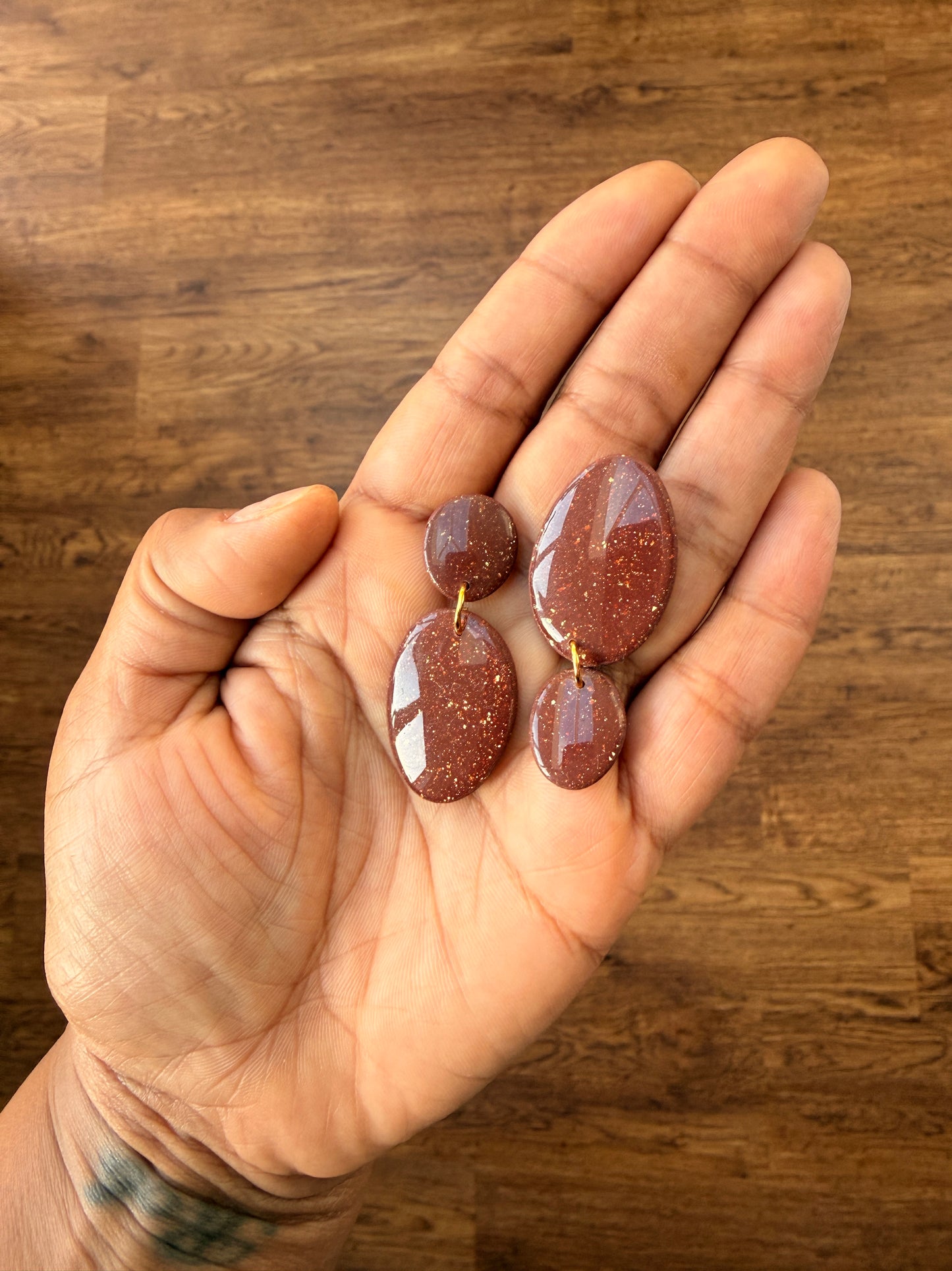 TERRI ~ BROWN SHIMMER EARRINGS