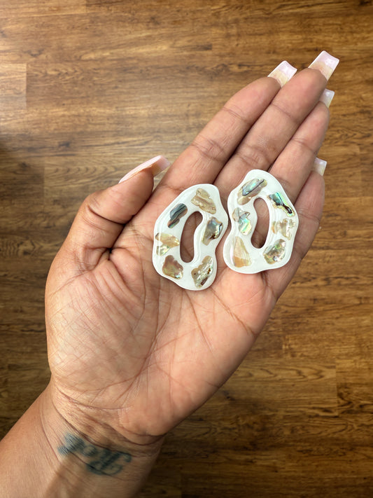 MERMAID WAVES ~ WHITE EARRINGS