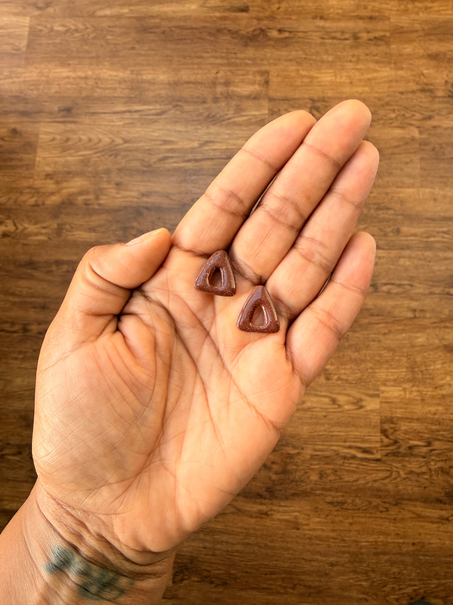 TRI ~ BROWN SHIMMER EARRINGS