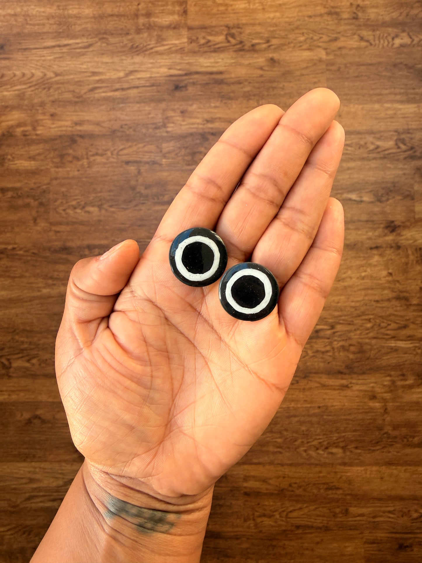 ECLIPSE ~ BLACK & WHITE EARRINGS